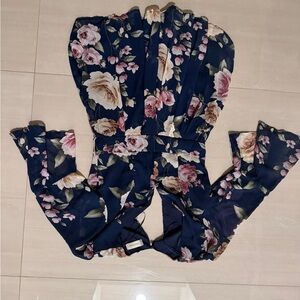 Floral Navy Jumpsuit